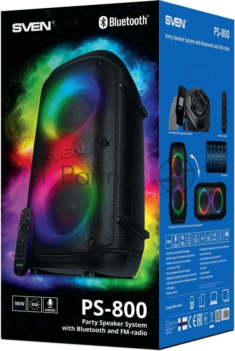 Акустическая система Sven SV-021511, 100 Вт, Bluetooth, TWS, FM