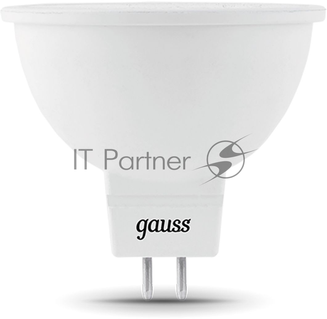 Лампа светодиодная Gauss Black 5Вт цок.:GU5.3 рефлектор 12B 4100K св.свеч.бел.ней. MR16 (упак.:10шт) (201505205)