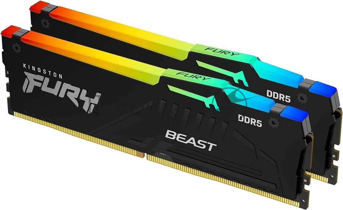 Память DDR5 2x8GB 5200MHz Kingston KF552C40BBAK2-16 Fury Beast Black RGB RTL PC5-41600 CL40 DIMM 288-pin 1.25В kit single rank с радиатором Ret