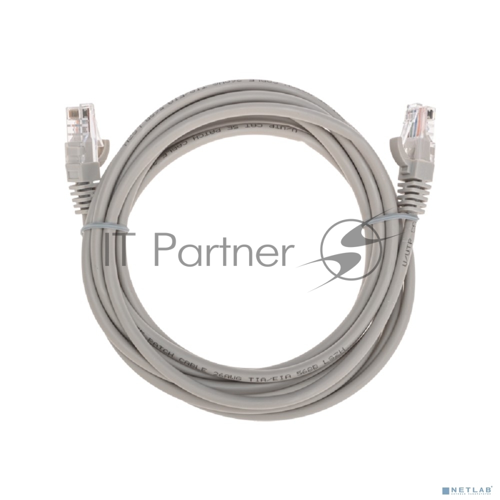 Патч-корд U/UTP Rexant cat.5e, RJ45-RJ45, 26AWG, ZH нг(А)-HF, серый, 3 м