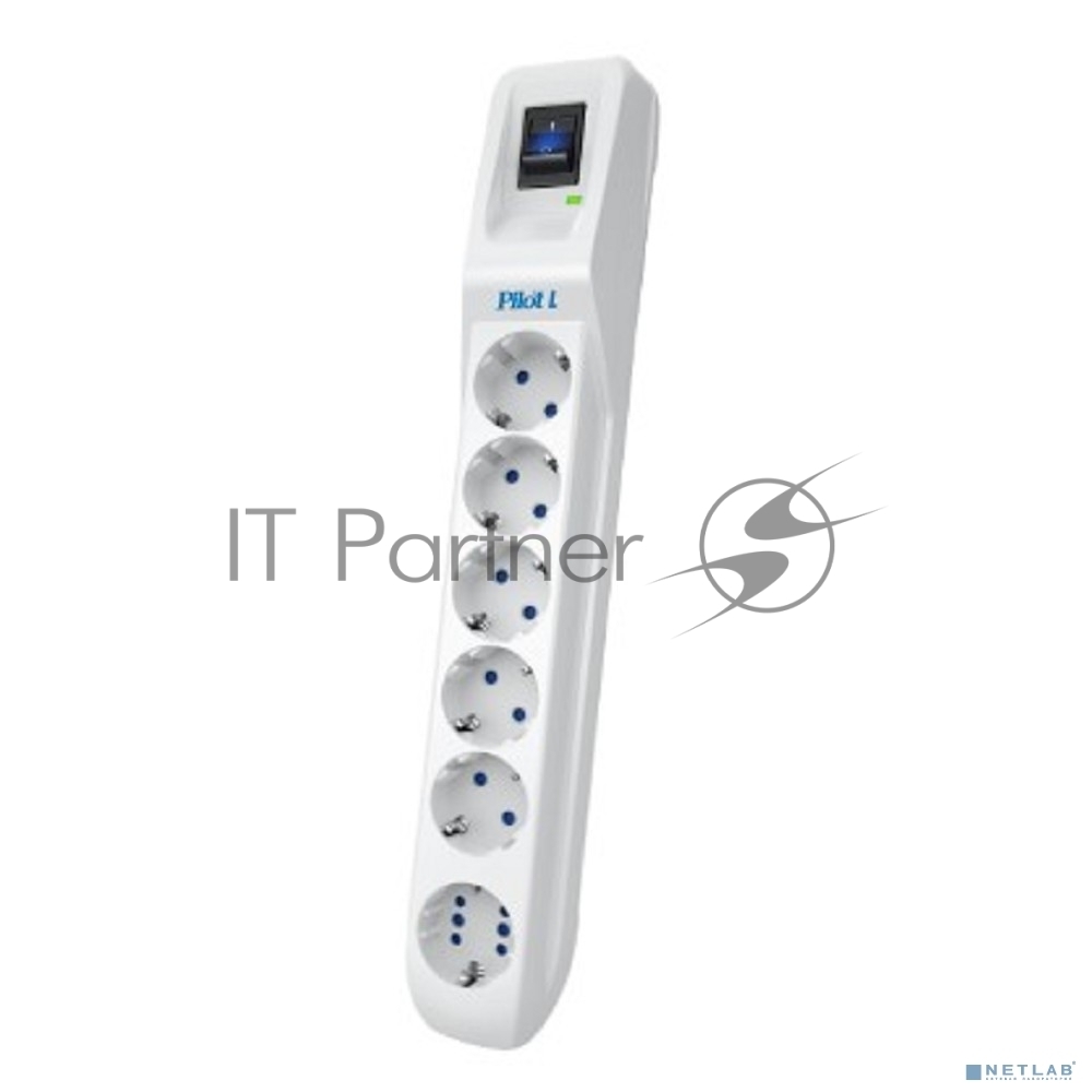 Сетевой фильтр Pilot L GP 6 розеток (5 евро + 1GP) 1.8 м/Surge protector Pilot L GP 6 sockets (5 Euro + 1GP) 1.8 m белый