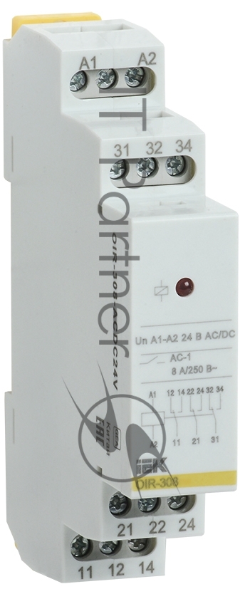 Реле промежуточное IEK ONI OIR 3 контакта (8А) 24 В AC/DC