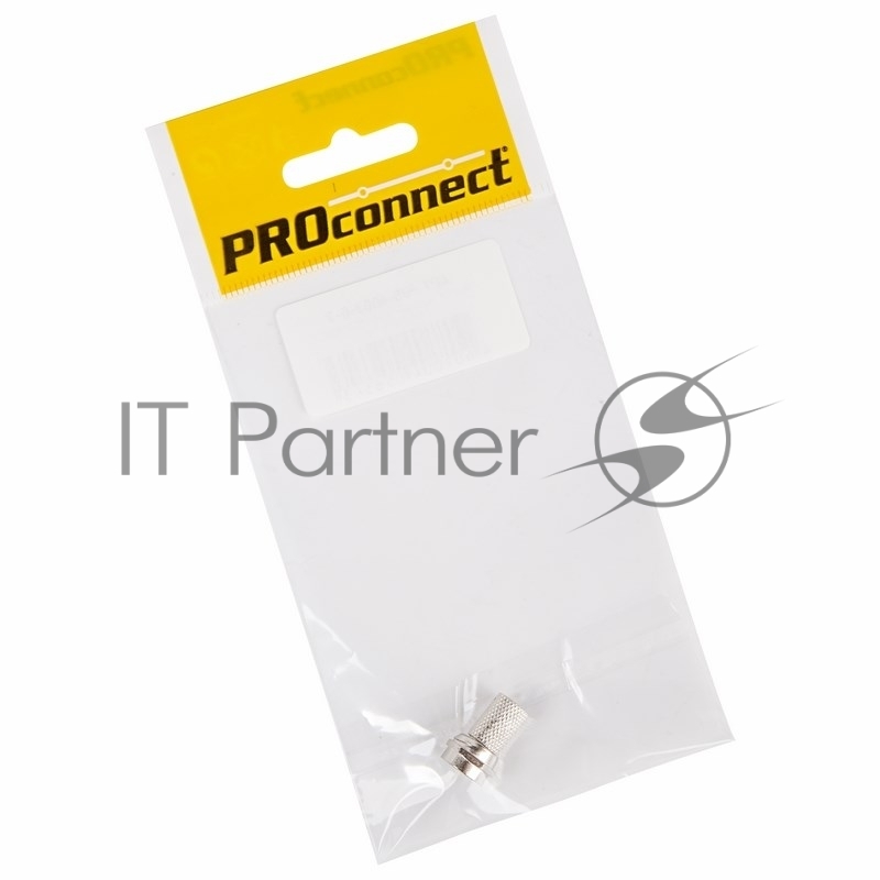 Разъем антенный на кабель PROconnect, штекер F для кабеля RG-6, (1шт.) (пакет)