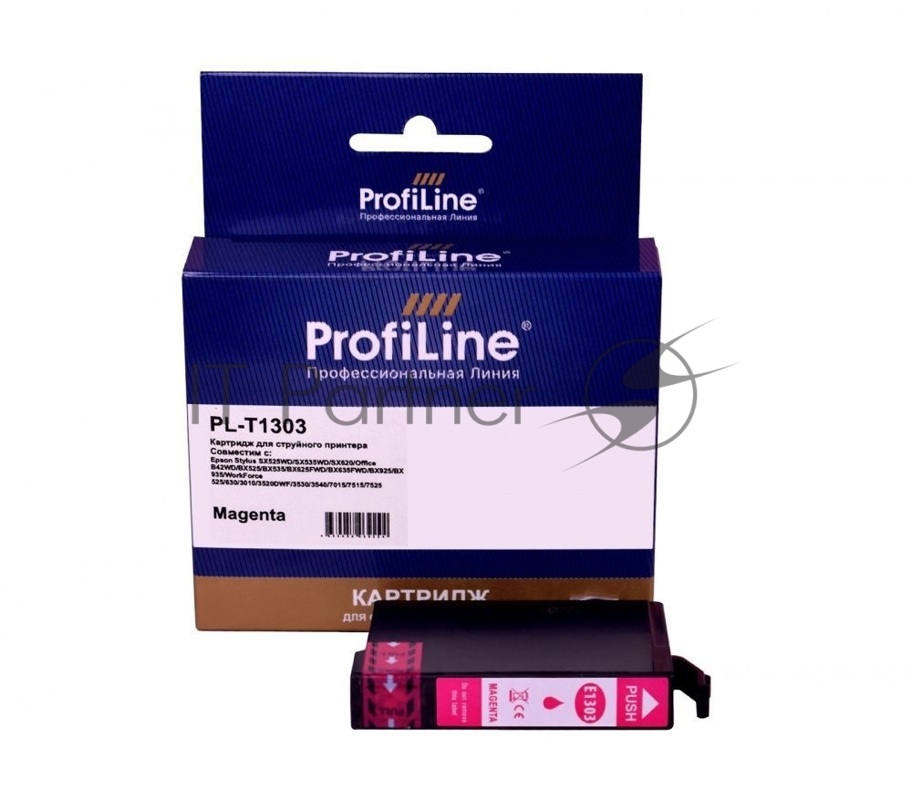 Картридж струйный ProfiLine PL-T1303 для принтеров Epson Stylus SX525WD/SX535WD/SX620/Office B42WD/BX525/BX535/BX625FWD/BX635FWD/BX925/BX935/WorkForce 525/630/3010/3520DWF/3530/3540/7015/7515/7525 с чернилами Magenta 10,1 мл