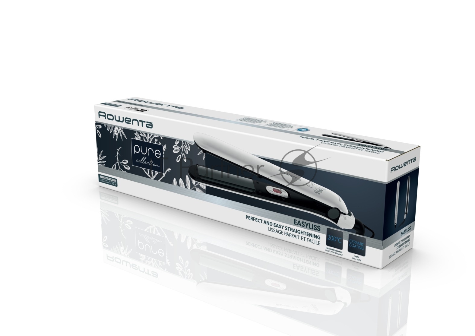 Выпрямитель для волос Rowenta Easyliss Pure SF1628F0 белый/серый, 25 мм, 200 °C, 1 режим
