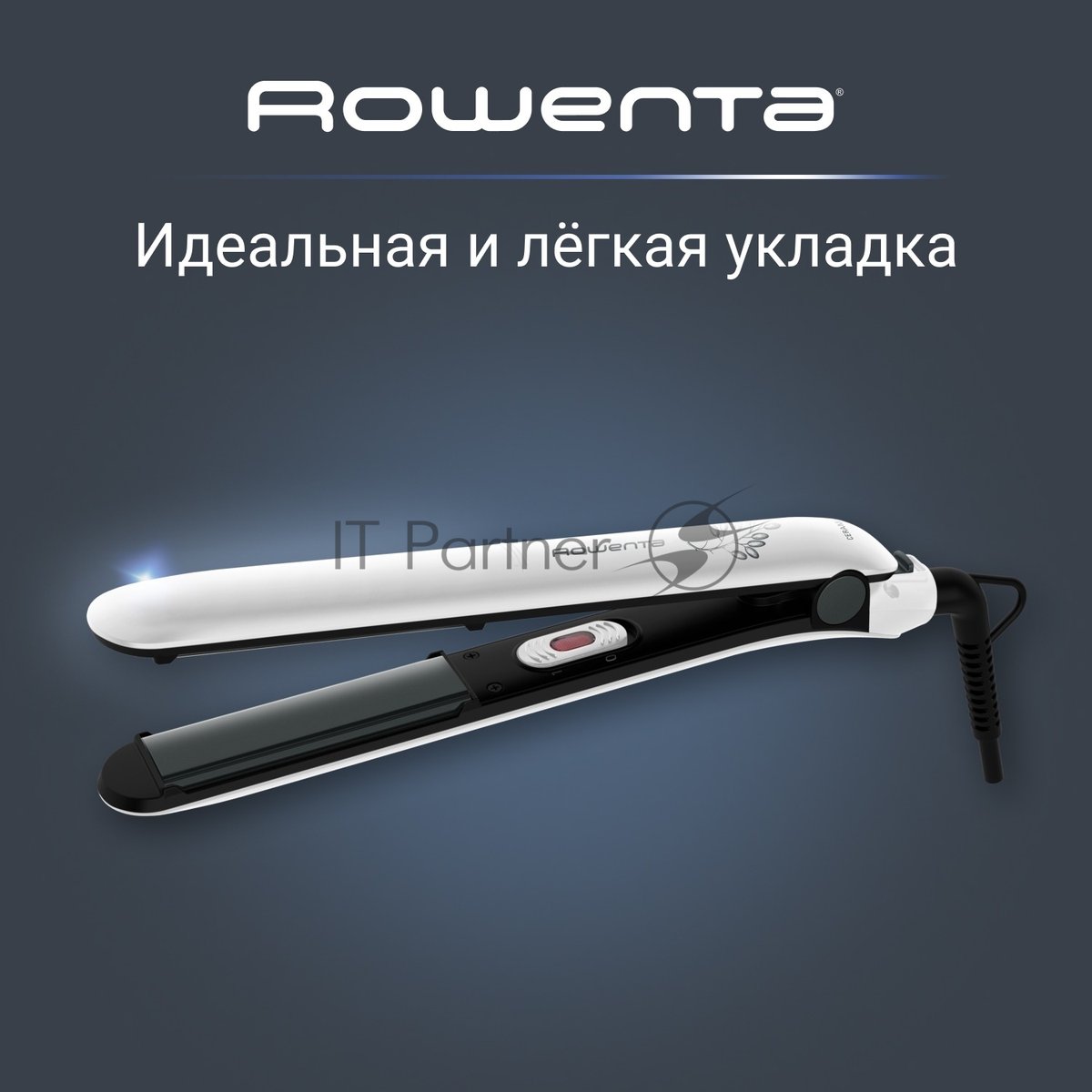 Выпрямитель для волос Rowenta Easyliss Pure SF1628F0 белый/серый, 25 мм, 200 °C, 1 режим