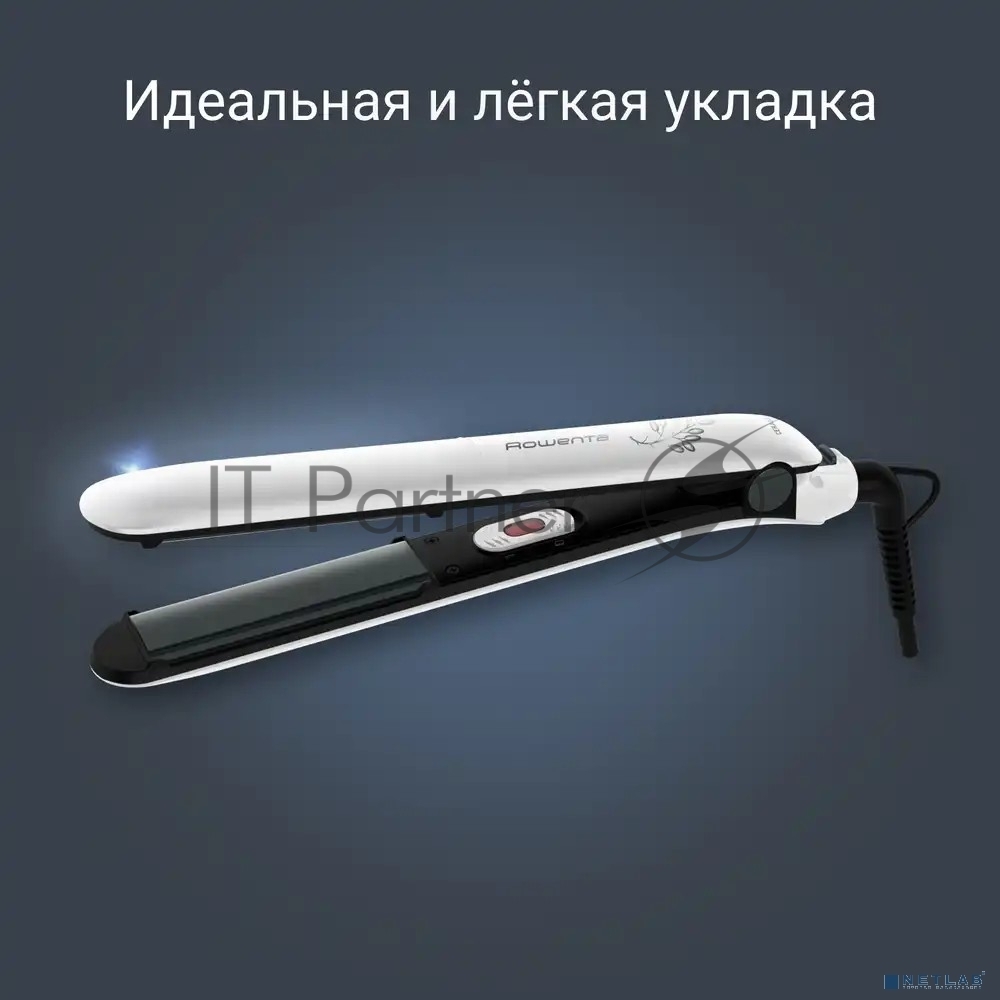 Выпрямитель для волос Rowenta Easyliss Pure SF1628F0 белый/серый, 25 мм, 200 °C, 1 режим