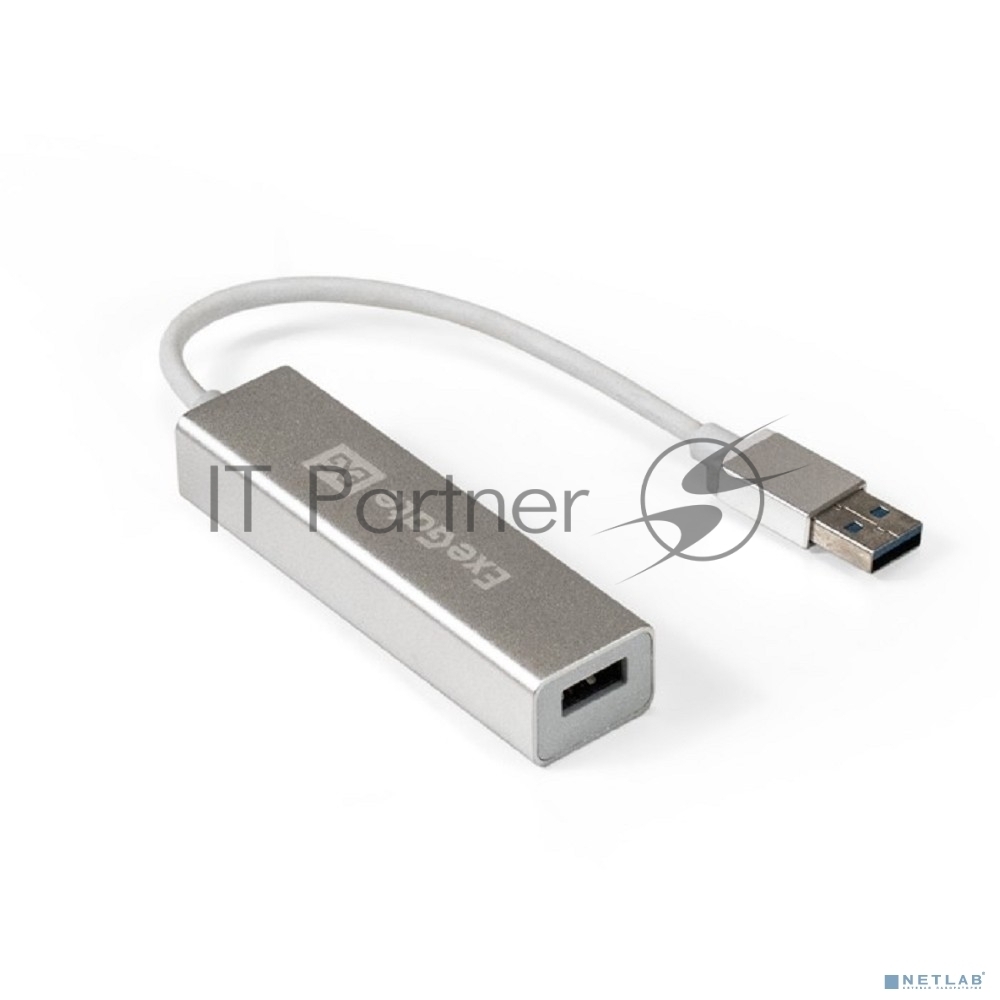 Exegate EX293981RUS USB-Хаб (концентратор) ExeGate DUB-4 (кабель-адаптер USB3.0 --> 4xUSB3.0, Plug&Play, серебристый)