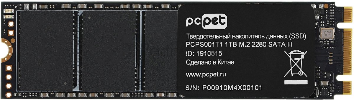 <110543> Накопитель SSD M.2 1Tb PC Pet PCPS001T3 (SATA, 500/450 Мбайт/сек) [PCPS001T1]