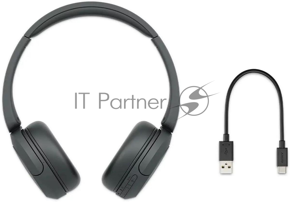 Беспроводные наушники Sony WH-CH520 черный, накладные, Bluetooth, быстрая зарядка, до 50 ч
