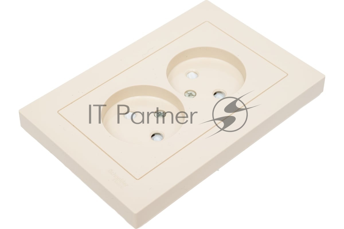Розетка 2-м СП AtlasDesign 16А IP20 без заземл. защ. шторки в сборе беж. SE ATN000222