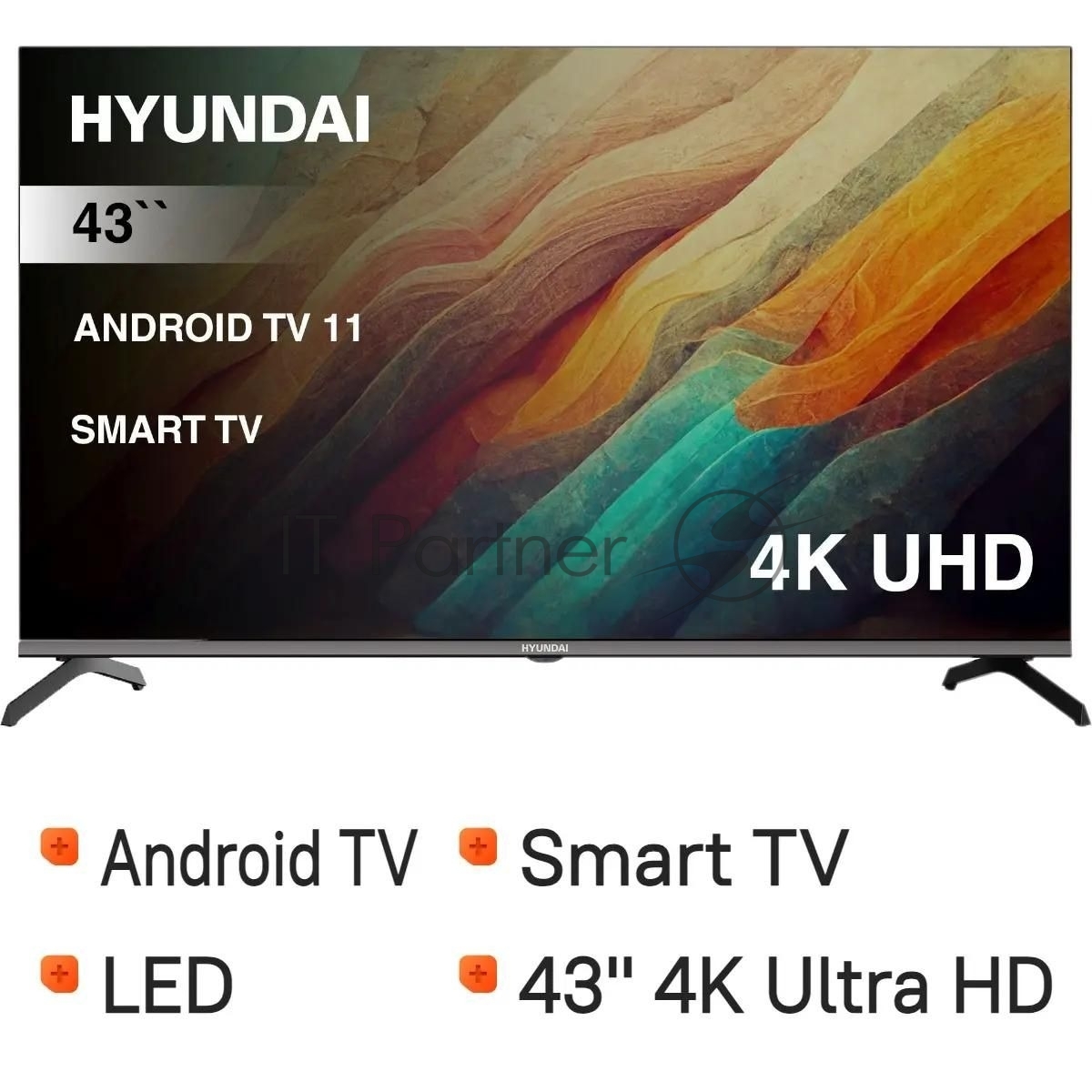 Телевизор Hyundai 43" H-LED43BU7006 черный LED UHD 60Hz Smart TV