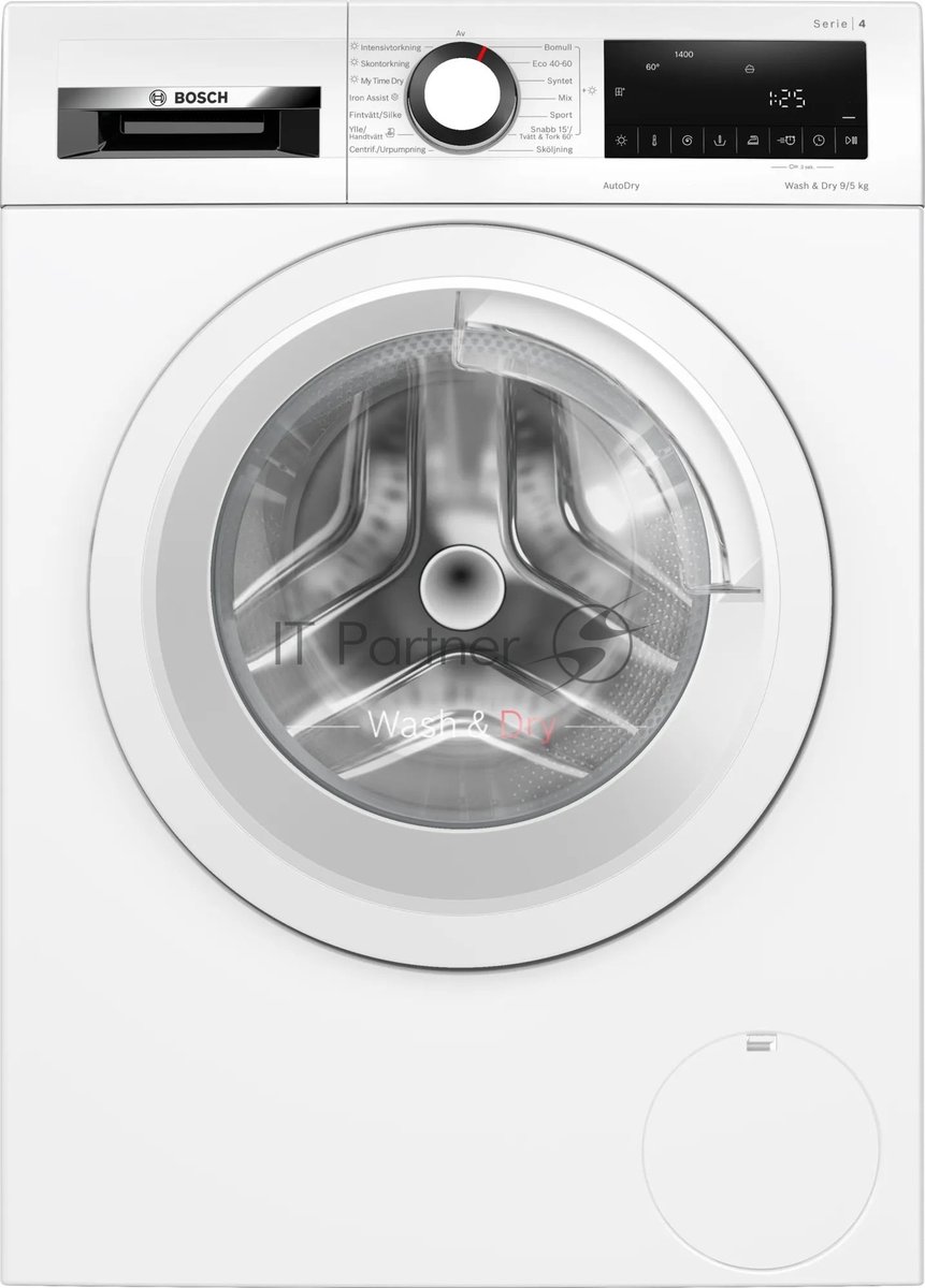 Стирально-сушильная машина Bosch WNA144VLSN белый, загр.фронтальная, макс.: 9 кг, 1400 об/мин, класс: Е