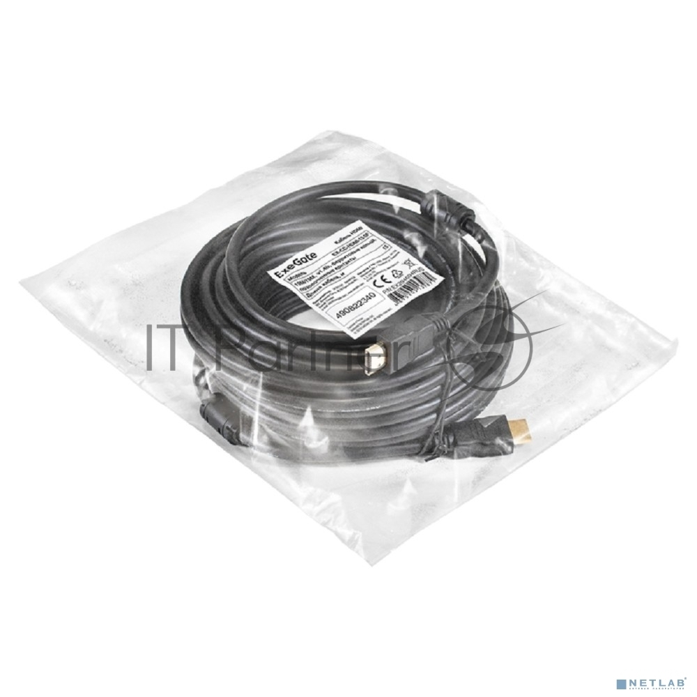 Exegate EX294694RUS Кабель HDMI ExeGate EX-CC-HDMI-15.0F (19M/19M, 15м, v1.4b, ферритовые кольца, позолоченные контакты)