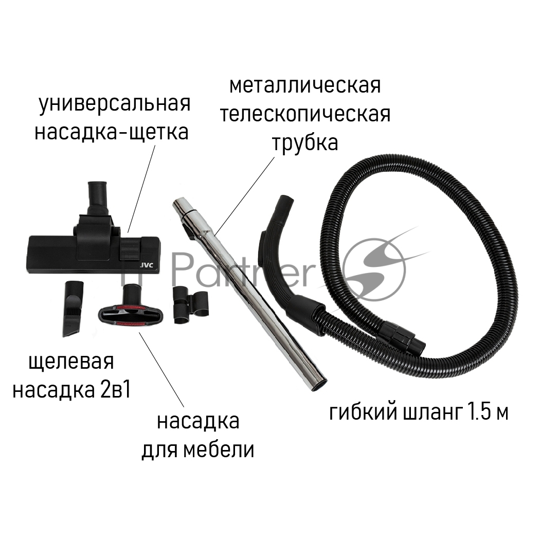 Пылесос JVC JH-VC401 бирюзовый/серый, 320/1800 Вт, уборка сухая, пылесборник контейнер 2,5 л.