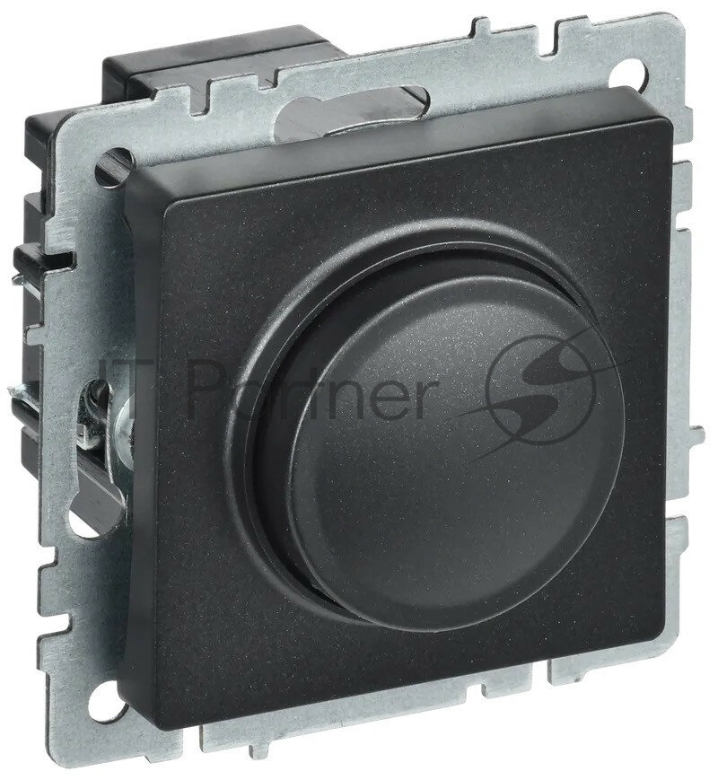 Светорегулятор поворотно-нажимной IEK Brite СС10-1-0-БрЧ (BR-D20-0600-K02) 600 Вт черный