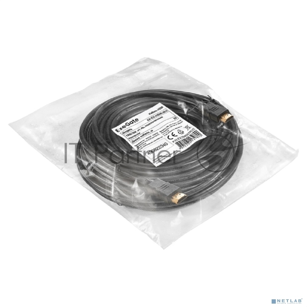 Exegate EX294687RUS Кабель HDMI ExeGate EX-CC-HDMI-30.0 (19M/19M, 30м, v1.4b, позолоченные контакты)