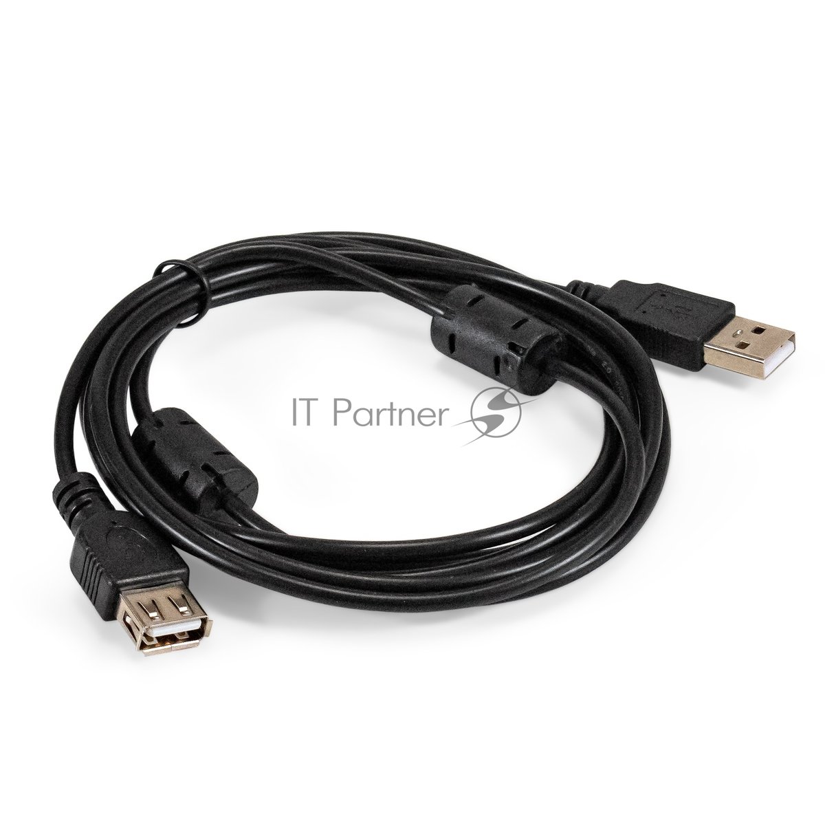 Exegate EX294762RUS Удлинитель USB 2.0 ExeGate EX-CCF-USB2-AMAF-2.0F (Am/Af, позолоченные контакты, ферритовые кольца, 2м)