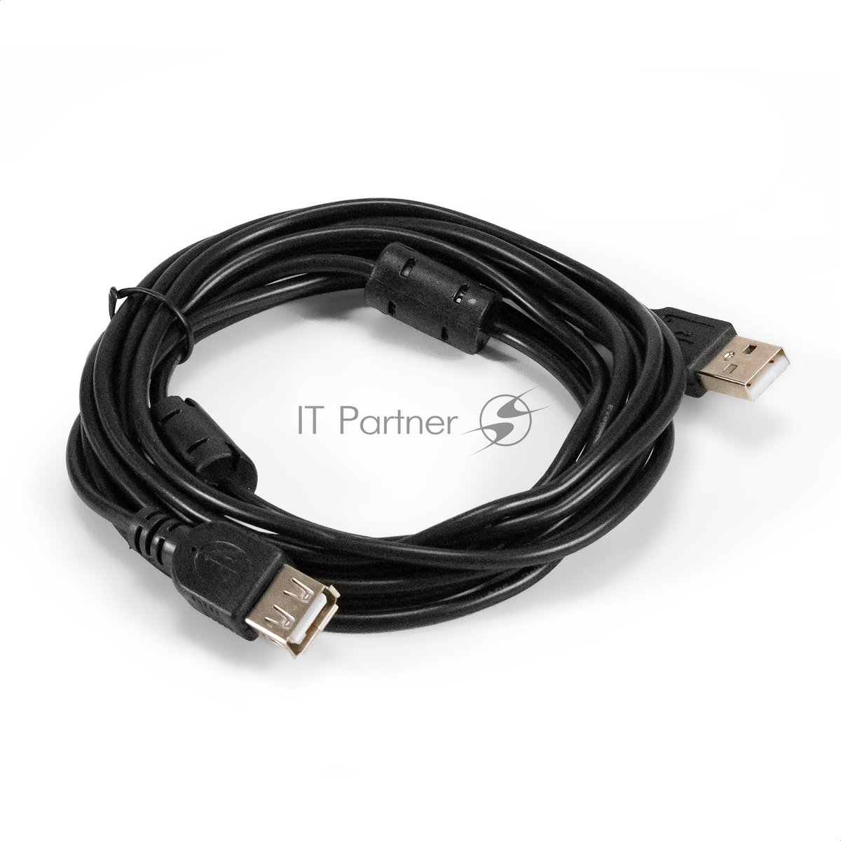 Exegate EX294763RUS Удлинитель USB 2.0 ExeGate EX-CCF-USB2-AMAF-3.0F (Am/Af, позолоченные контакты, ферритовые кольца, 3м)