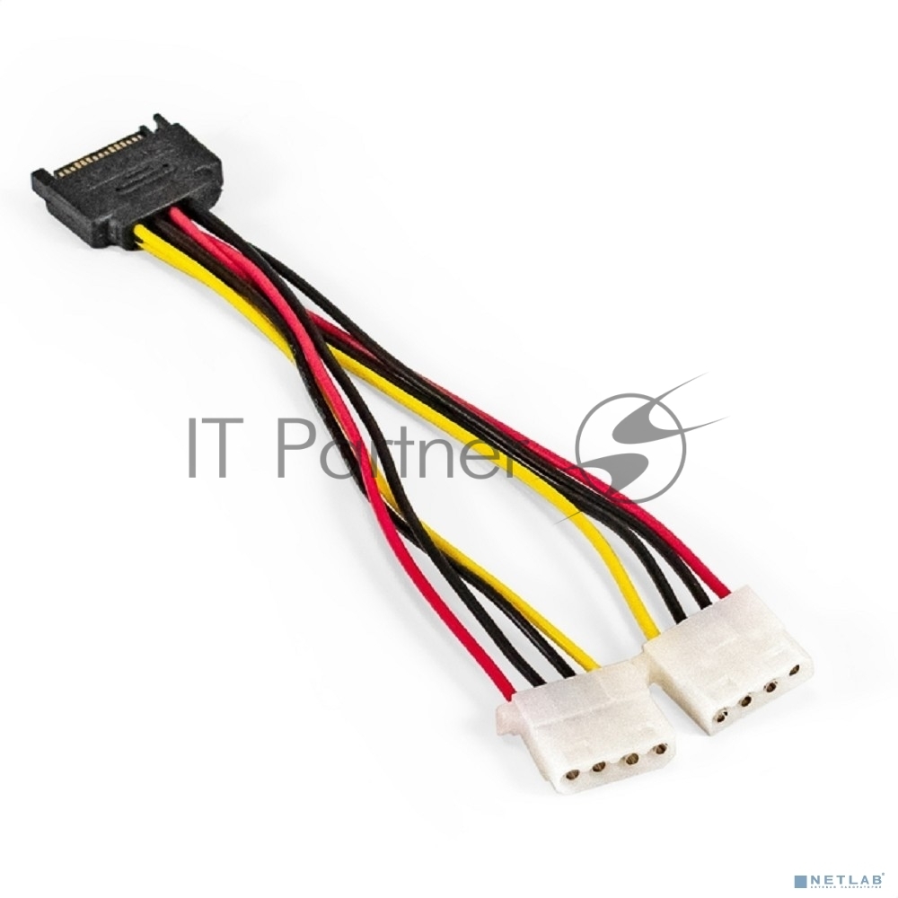Exegate EX294795RUS Кабель питания SATA ExeGate EX-CC-SATAM2MF-0.15 (15pin M/2xMolex F, 0,15м)