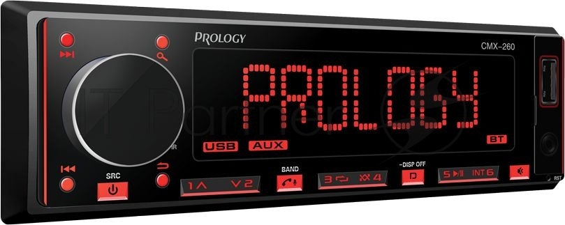 Автомагнитола Prology CMX-260, 1 DIN, Bluetooth, USB Type-A, AUX, пульт ДУ