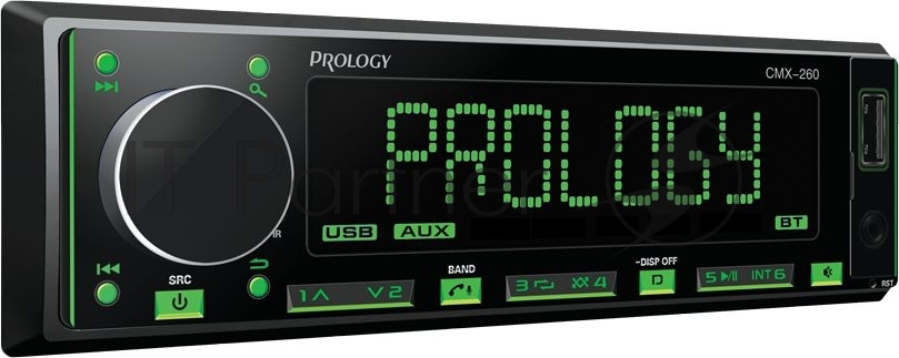 Автомагнитола Prology CMX-260, 1 DIN, Bluetooth, USB Type-A, AUX, пульт ДУ