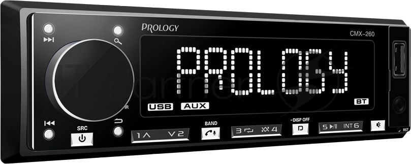 Автомагнитола Prology CMX-260, 1 DIN, Bluetooth, USB Type-A, AUX, пульт ДУ