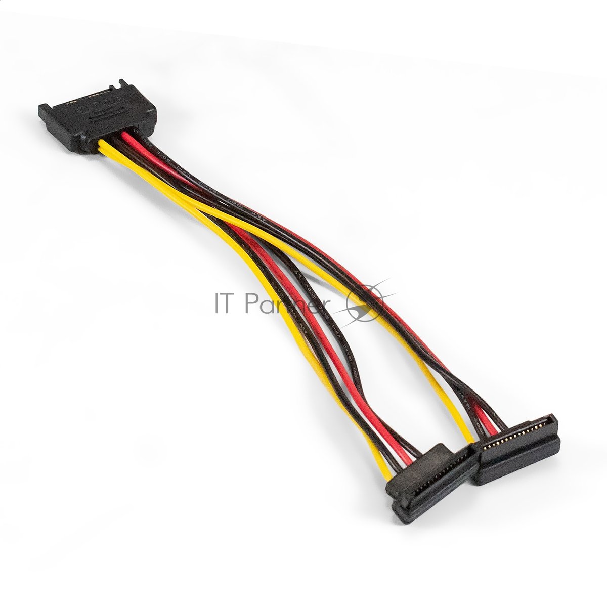 Exegate EX294796RUS Кабель питания SATA ExeGate EX-CC-SATAM2F-0.15A (15pin M/2x15pinF, угловые разъемы, 0,15м)
