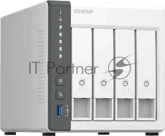 Сетевое хранилище QNAP D4 (REV. C), 4×HDD, ARM Cortex-A55, 4 ГБ RAM, 2.5GbE