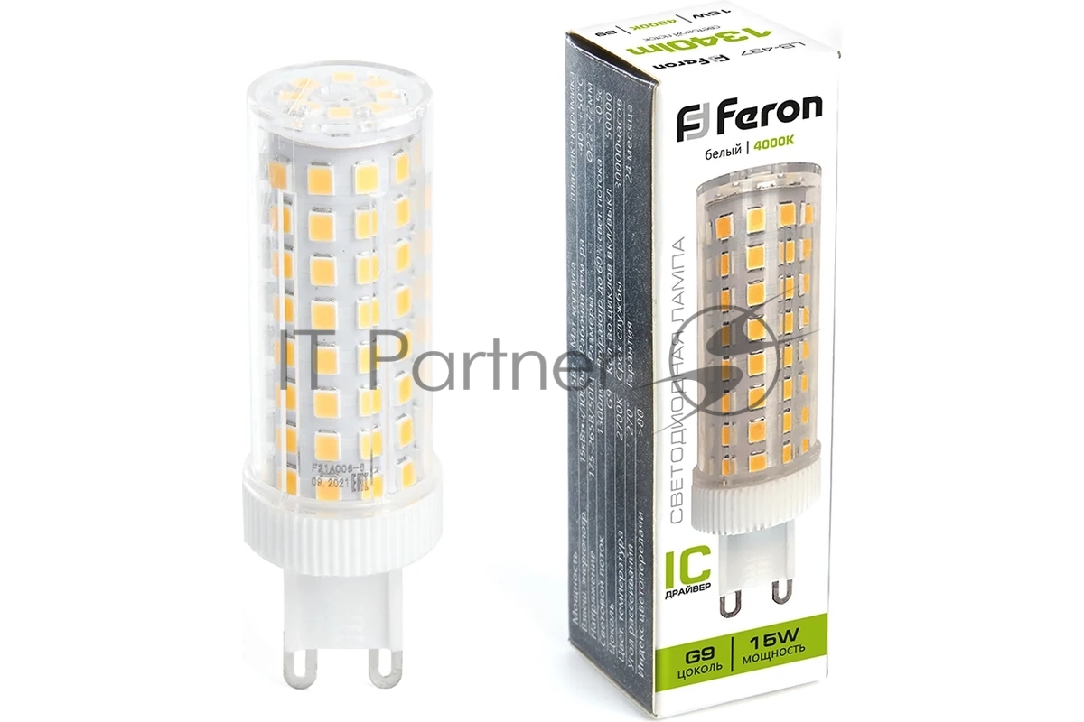 Лампа светодиодная Feron LB-437 15Вт 230В G9 белый капсульная