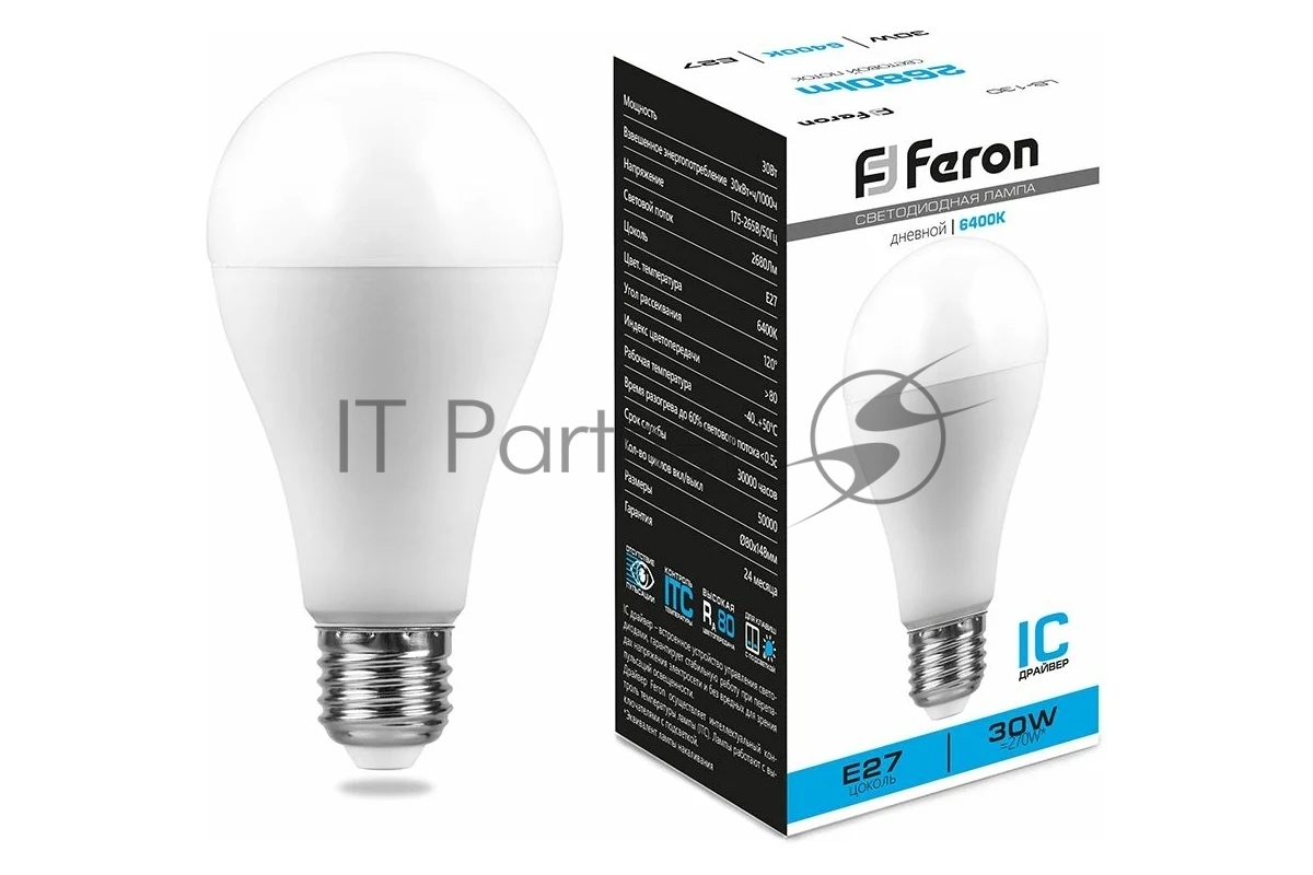 Светодиодная лампочка Feron LB-130 6400K (30 Вт, E27)
