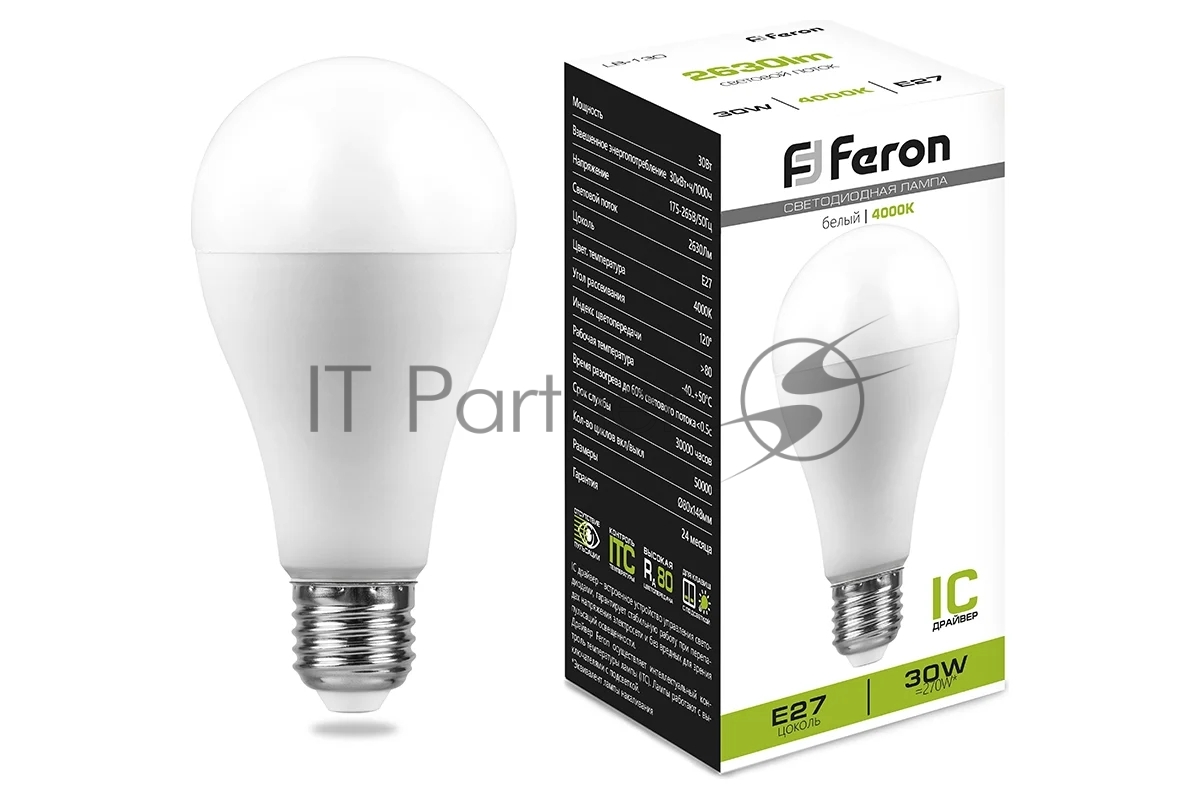 Светодиодная лампочка Feron LB-130 4000K (30 Вт, E27)