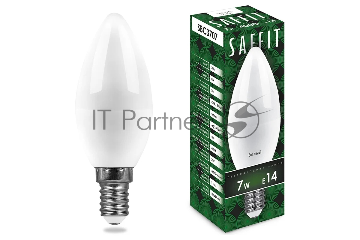 Лампа светодиодная SAFFIT SBC3707 (55031) 7Вт E14 белый матовая свеча