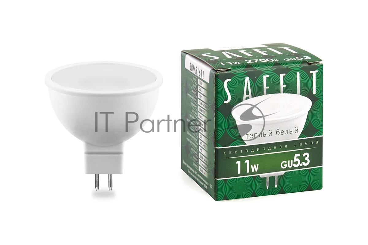 Лампа светодиодная SAFFIT SBMR1611 (55151) 11 вт 230в GU5.3 теплый