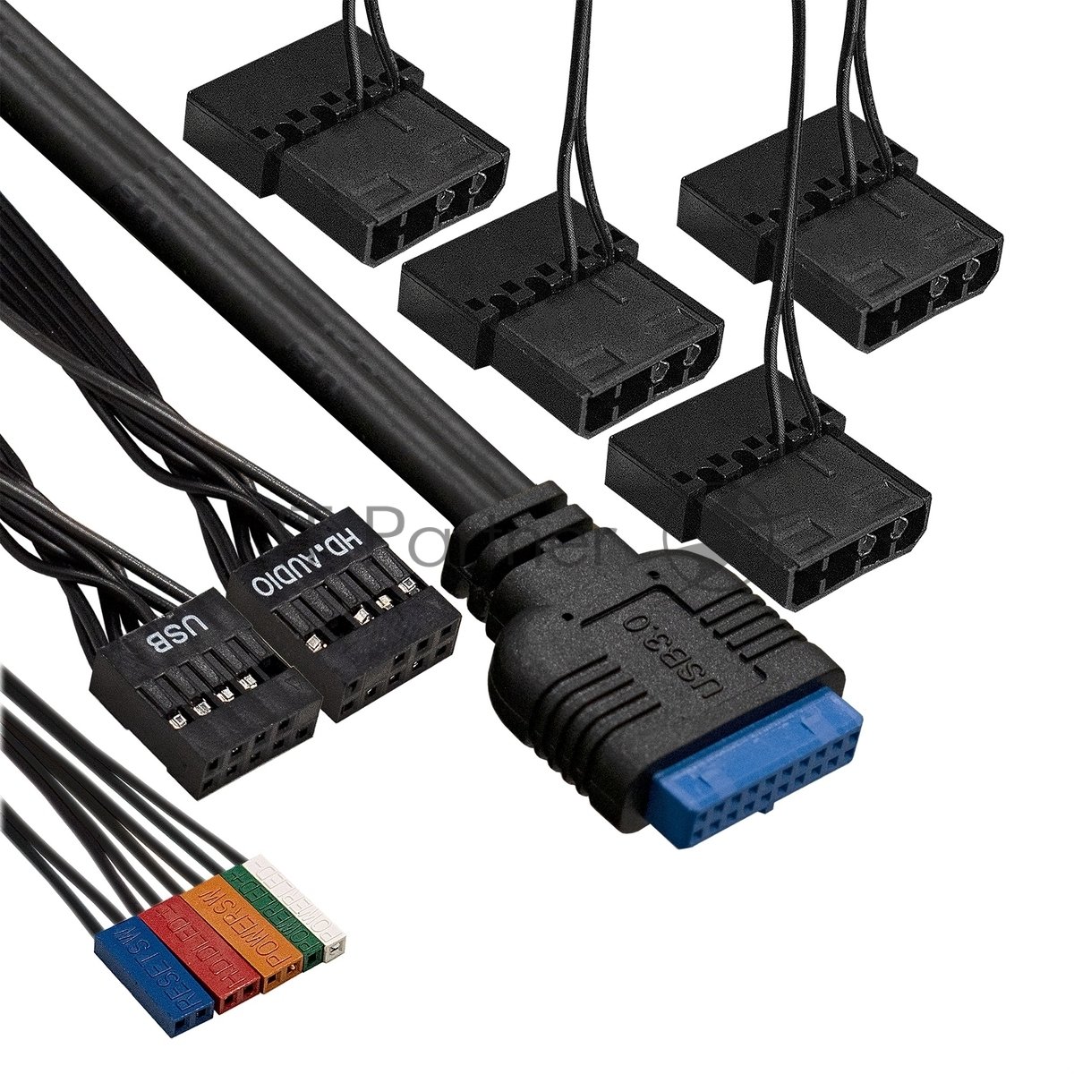 Exegate EX294978RUS Корпус Miditower ExeGate i3 BASE-NPX600 (ATX, БП 600NPX с вент. 12 см, с окном, 1*USB+1*USB3.0, аудио, 4 вент. 12см с RGB подсветкой)