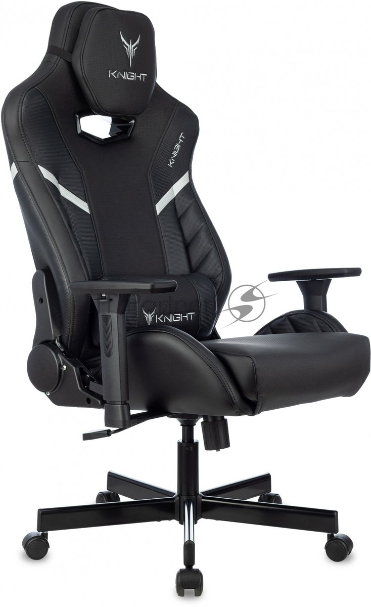 Кресло Knight Thunder 5X черный, экокожа, 120 кг, механизм качания
