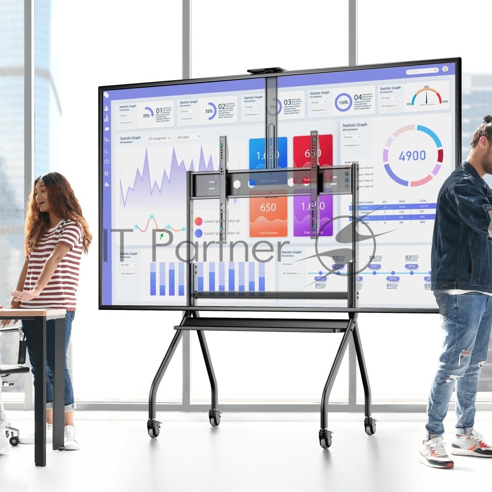 Подставка для телевизора ONKRON TS2080 черный 60"-120" макс.150кг напольный мобильный