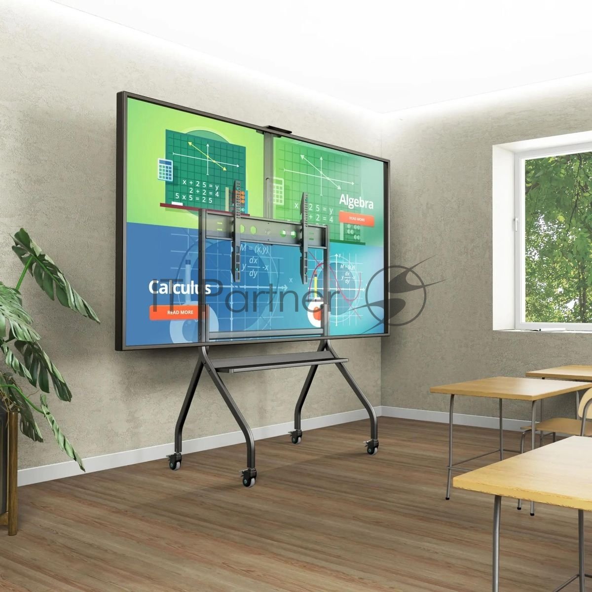 Подставка для телевизора ONKRON TS2080 черный 60"-120" макс.150кг напольный мобильный