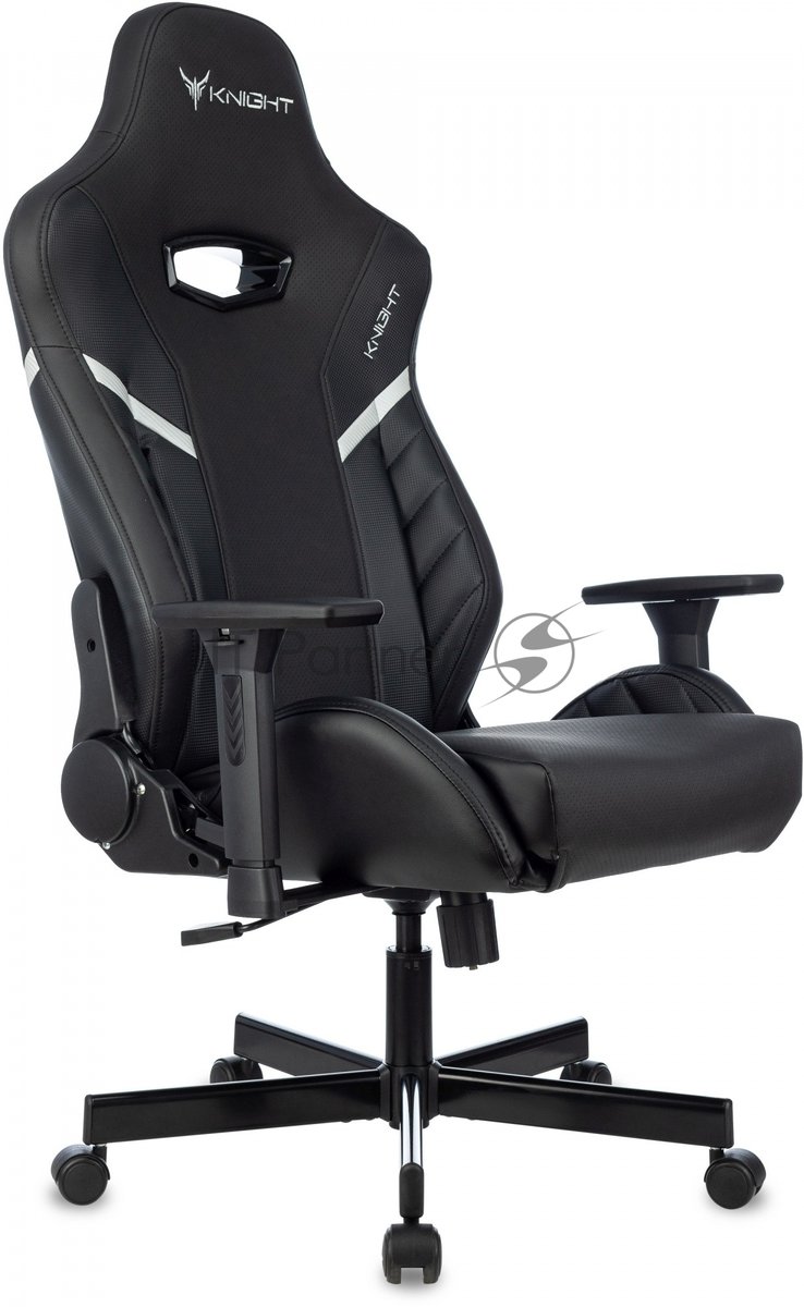 Кресло Knight Thunder 5X черный, экокожа, 120 кг, механизм качания