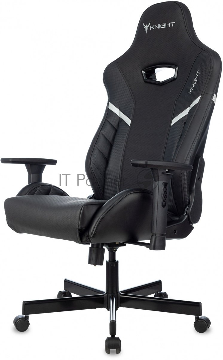 Кресло Knight Thunder 5X черный, экокожа, 120 кг, механизм качания