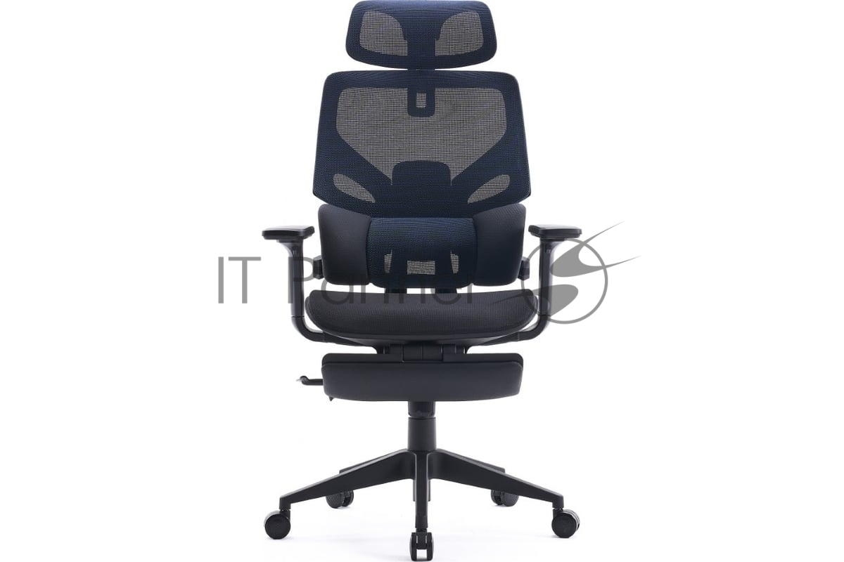 Кресло Cactus CS-CHR-MC01-BLBK синий, сетка, подголовник, подставка для ног