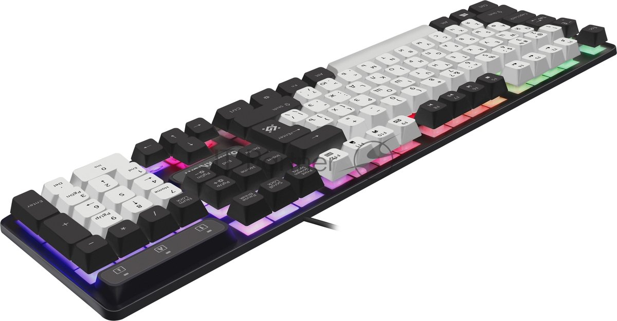 Клавиатура проводная Defender Dark Knight R GK-077, USB, черный/белый