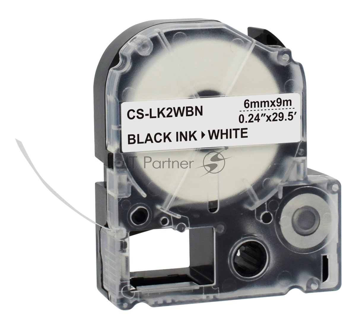 Картридж ленточный Cactus CS-LK2WBN черный, 6мм, 9м для Epson LW300/LW400/LW700/LW600P/LW1000P/K400/Z700/Z900
