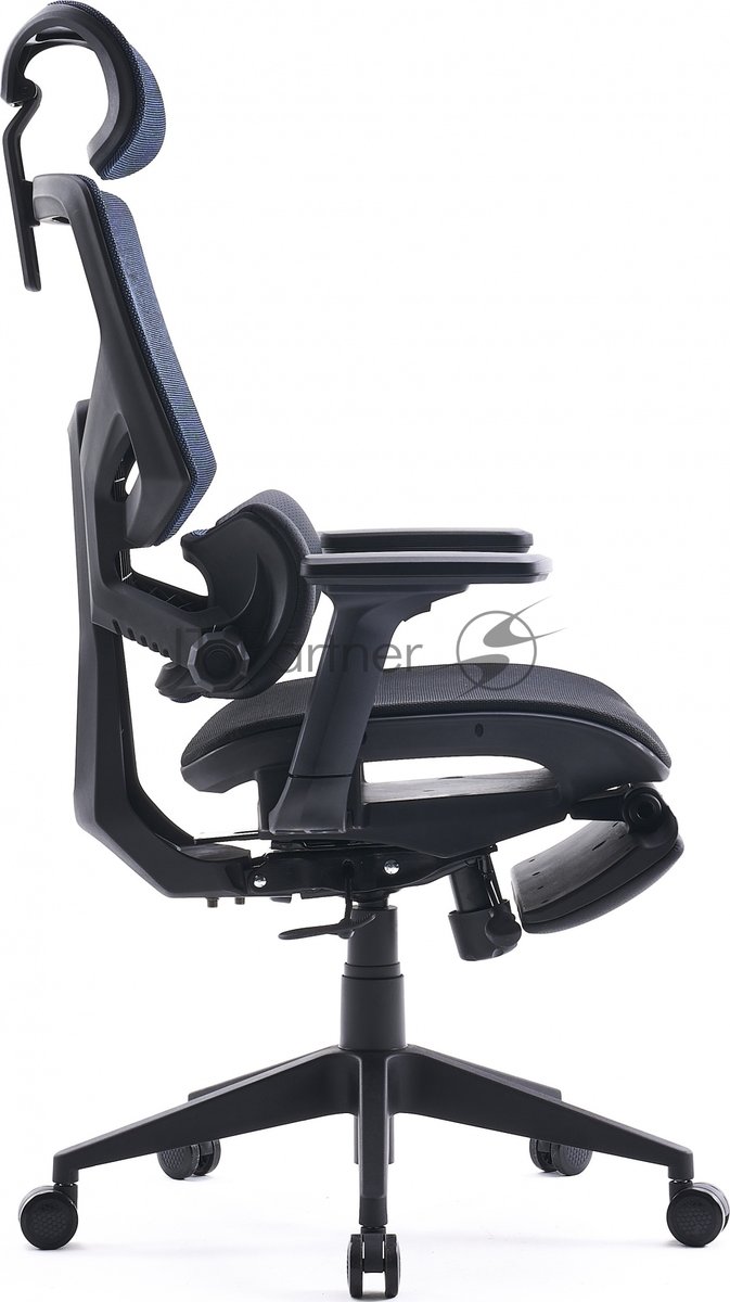 Кресло Cactus CS-CHR-MC01-BLBK синий, сетка, подголовник, подставка для ног