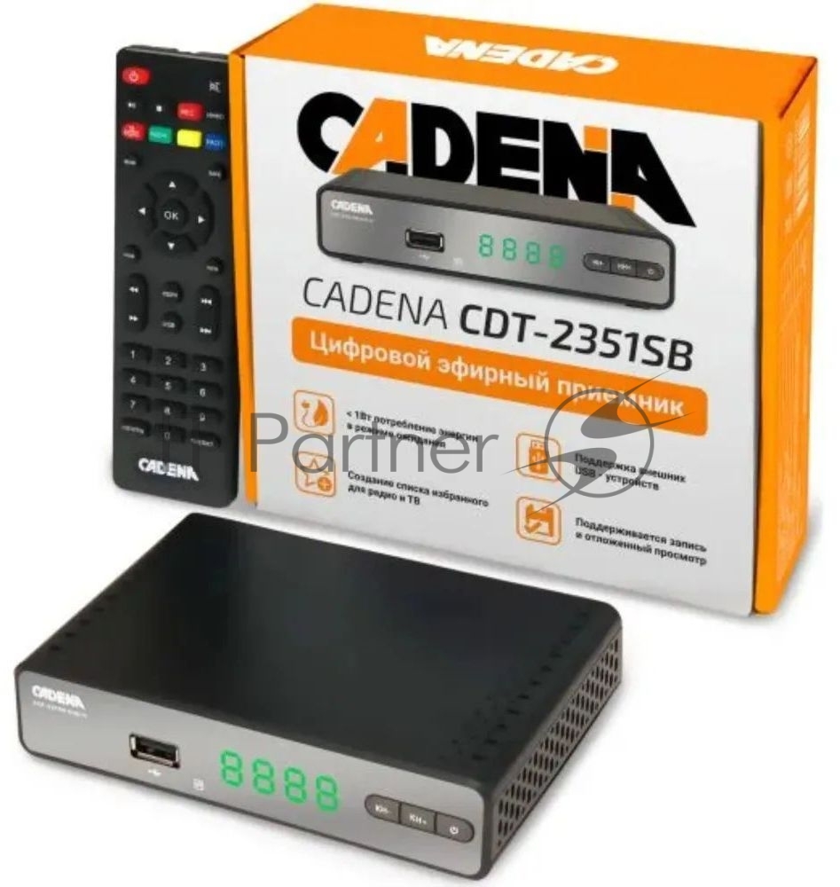 Приставка для цифрового ТВ Cadena CDT-2351SB черный, DVB-T2, DVB-T, HDMI, USB 2.0