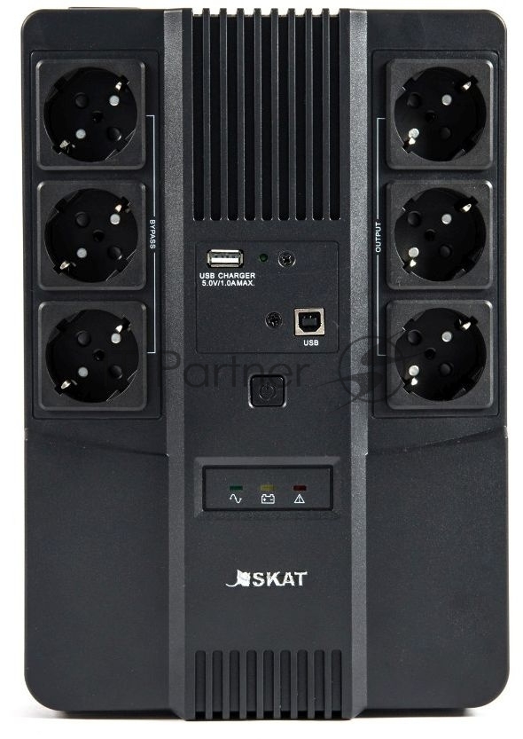 Источник бесперебойного питания Бастион SKAT-UPS 600 AI 220В 360Вт 1АКБ 7А·ч внутр. меандр. стаб-ция напр-я. 6 выходов (8998)