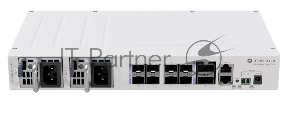 Коммутатор MikroTik CRS510-8XS-2XQ-IN, 8×25 Гбит/с SFP28 + 2×100 Гбит/с QSFP28, управляемый