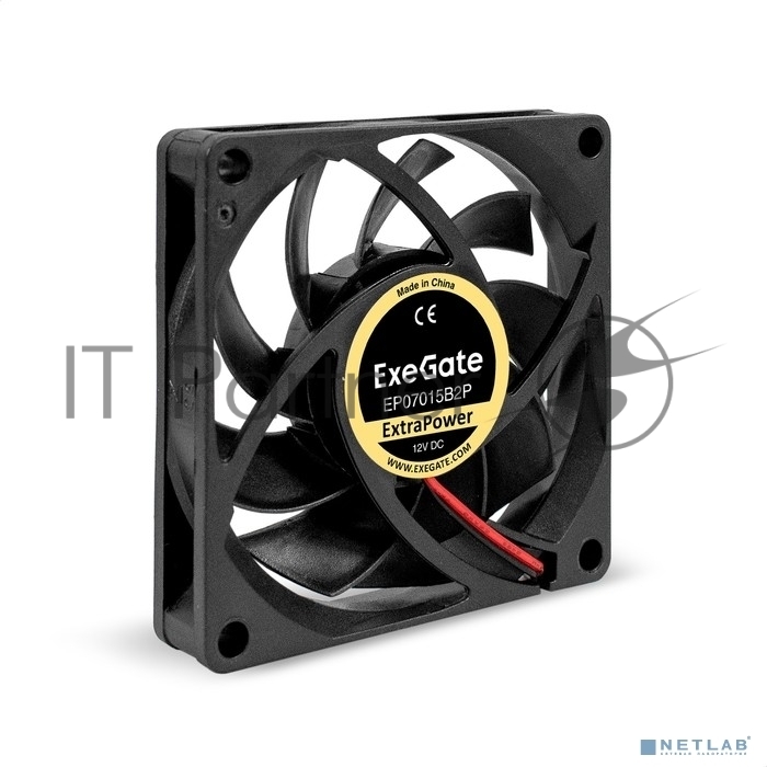 Exegate EX295232RUS Вентилятор 12В DC ExeGate ExtraPower EP07015B2P (70x70x15 мм, 2-Ball (двойной шарикоподшипник), 2pin, 3100RPM, 28dBA)
