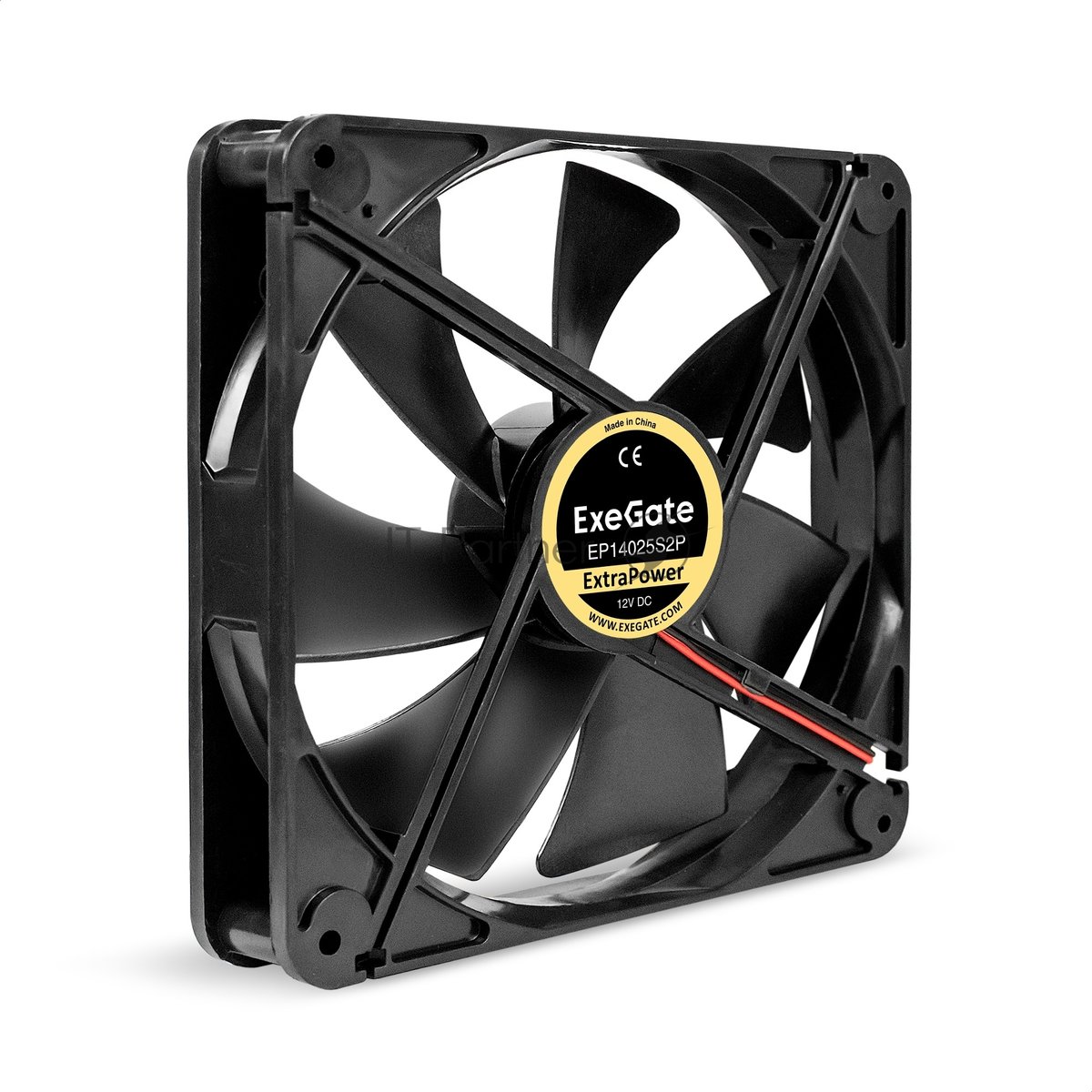 Exegate EX295247RUS Вентилятор 12В DC ExeGate ExtraPower EP14025S2P (140x140x25 мм, Sleeve bearing (подшипник скольжения), 2pin, 1600RPM, 31dBA)