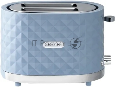 Тостер Galaxy Line GL 2912, серый, пластик, 1200 Вт
